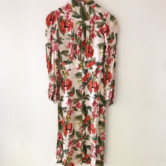 ASOS Long Sleeve Tropical Print Midi Dress Size 4 - Picture 11 of 16